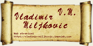 Vladimir Miljković vizit kartica